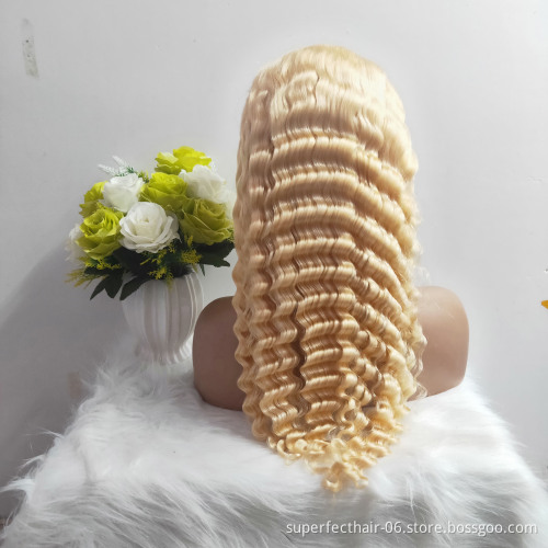613 Blonde 13*4 Lace Wig Pre Plucked Hairline With Baby Hair 150% Density Brazilian Virgin Human Hair Wigs